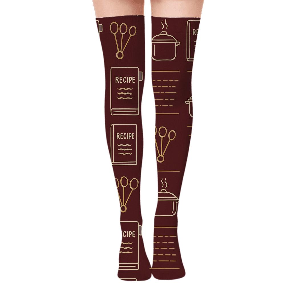 Recipe Book Tiles With Cook Notes comfortable cotton over-the-knee socks
