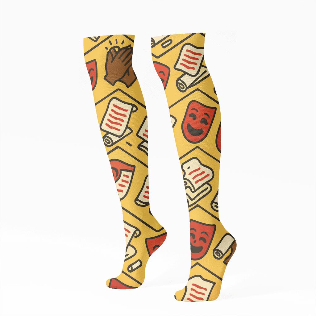 Applause Hands Actor Chevron Repeat personalized knee-high socks
