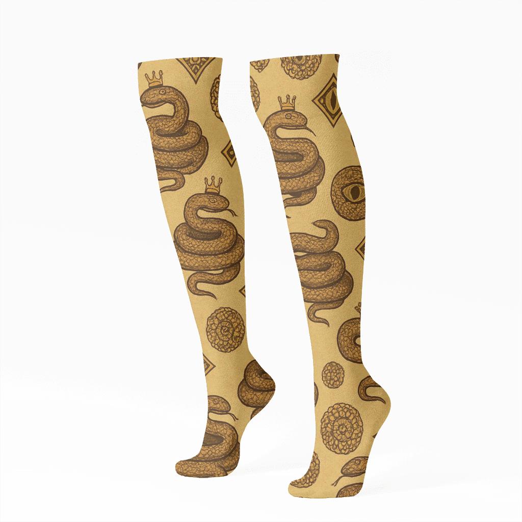 Coiled Crown Snake Bandanna Repeat soft everyday knee-high socks