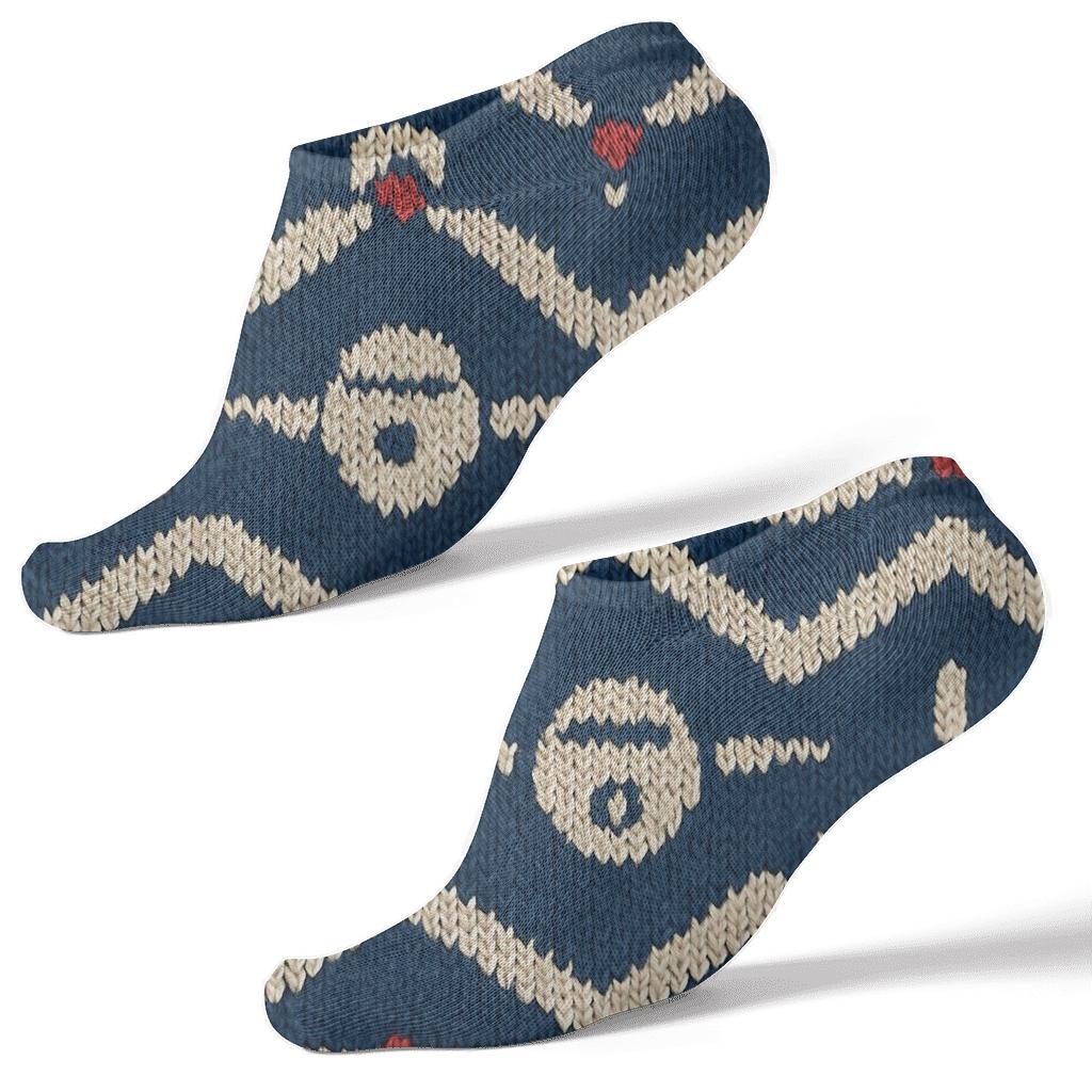 Knitted Airplane Propeller Chevron soft everyday ankle socks