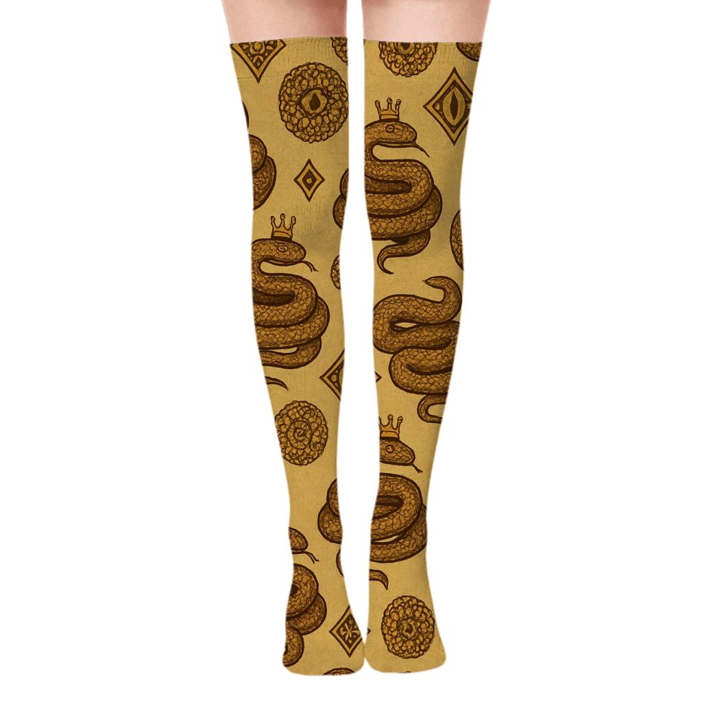 Coiled Crown Snake Bandanna Repeat custom over-the-knee socks