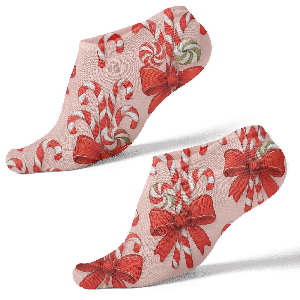 Ribbon Wrapped Candy Canes Bouquet Vignette Repeat trendy patterned ankle socks