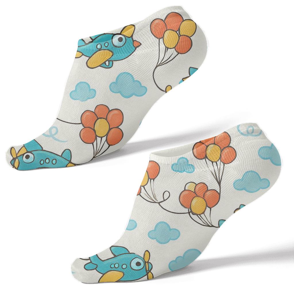 Airplane With Balloon Parade Scatter custom ankle socks