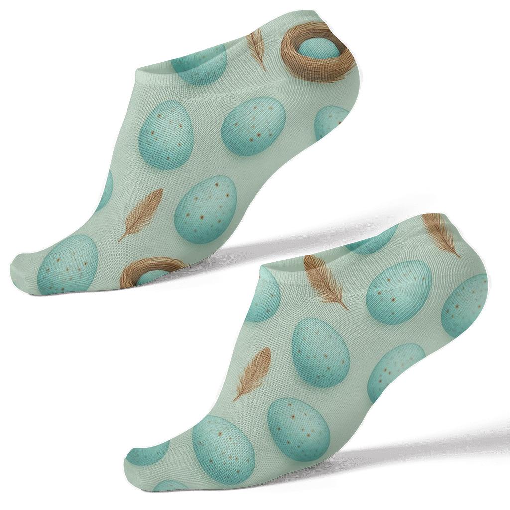 Robin Egg Scatter On Soft Mint Background custom ankle socks