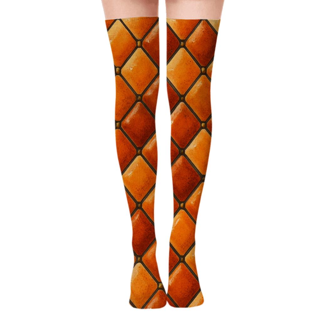 Hearth Tile Lattice Heart Edition personalized over-the-knee socks