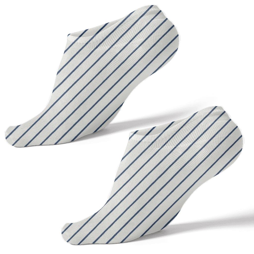 Diagonal Pinstripe Micro Step premium sports ankle socks