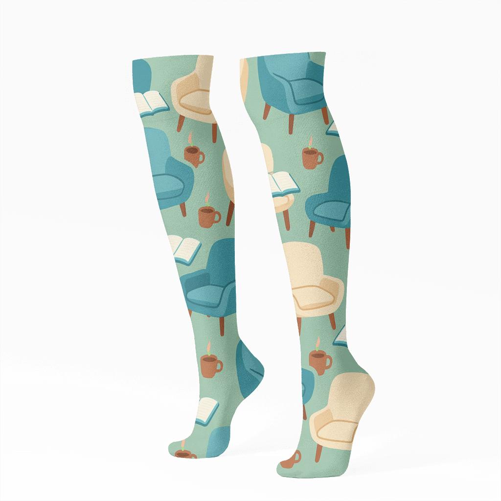 Therapy Chair Tessellation With Counselor Notes custom knee-high socks