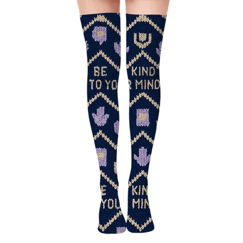 Counselor Knit Illusion Quote Chevron soft everyday over-the-knee socks