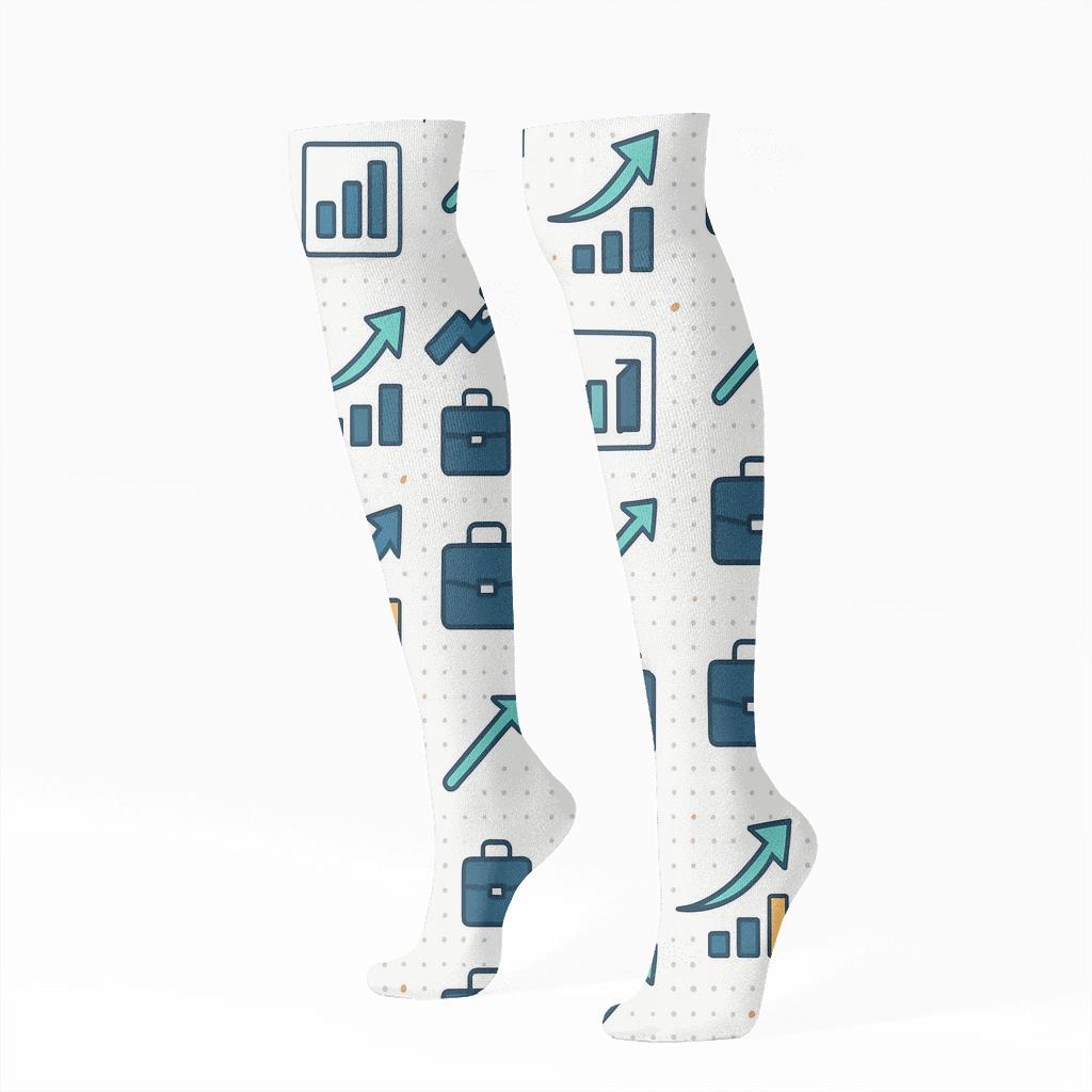 Sales Chart Lattice Salesperson Crafted premium sports knee-high socks