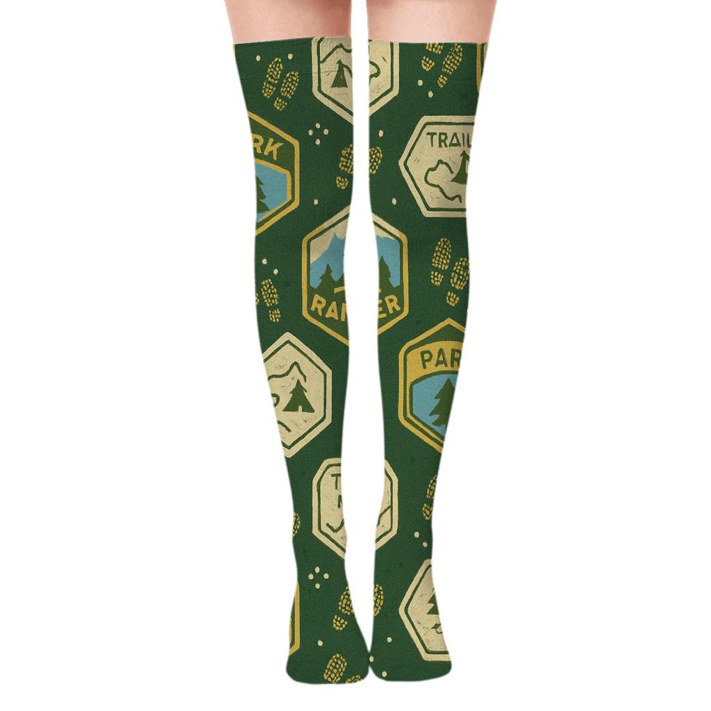 Trail Badge Medallions For Park Ranger Textiles soft everyday over-the-knee socks