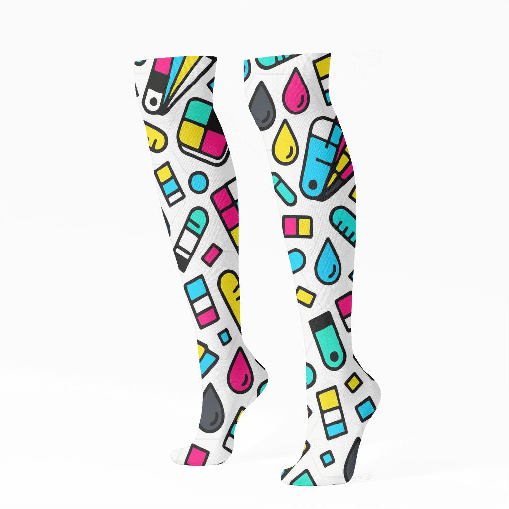 Graphic Designer Color Swatch Lattice Party unique graphic knee-high socks