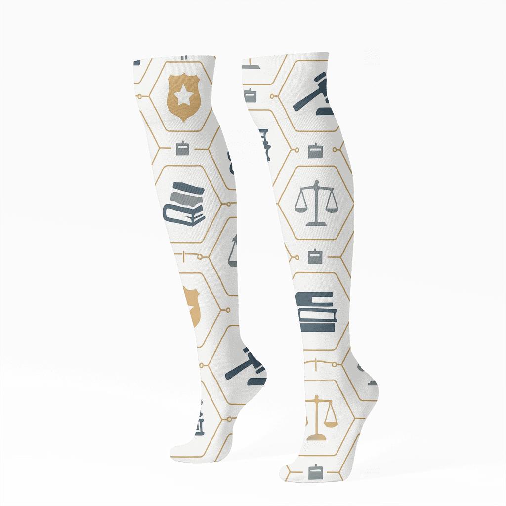 Community Lattice Probation Officer Pattern soft everyday knee-high socks