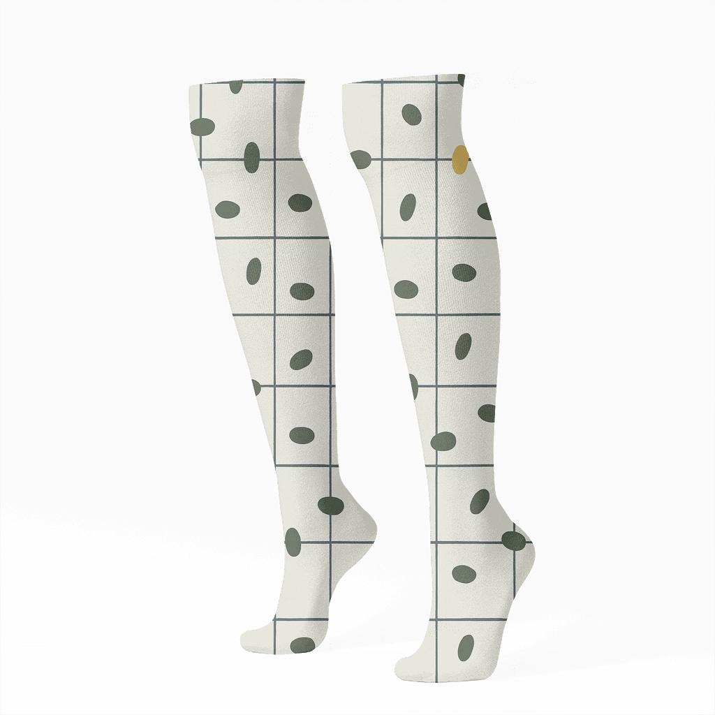 Asteroid Pebble Scatter Grid custom knee-high socks