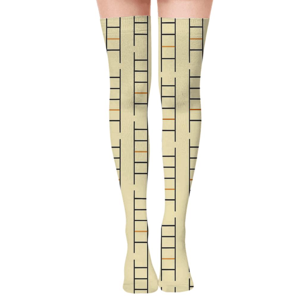 Stellar Ladder Offset unique graphic over-the-knee socks