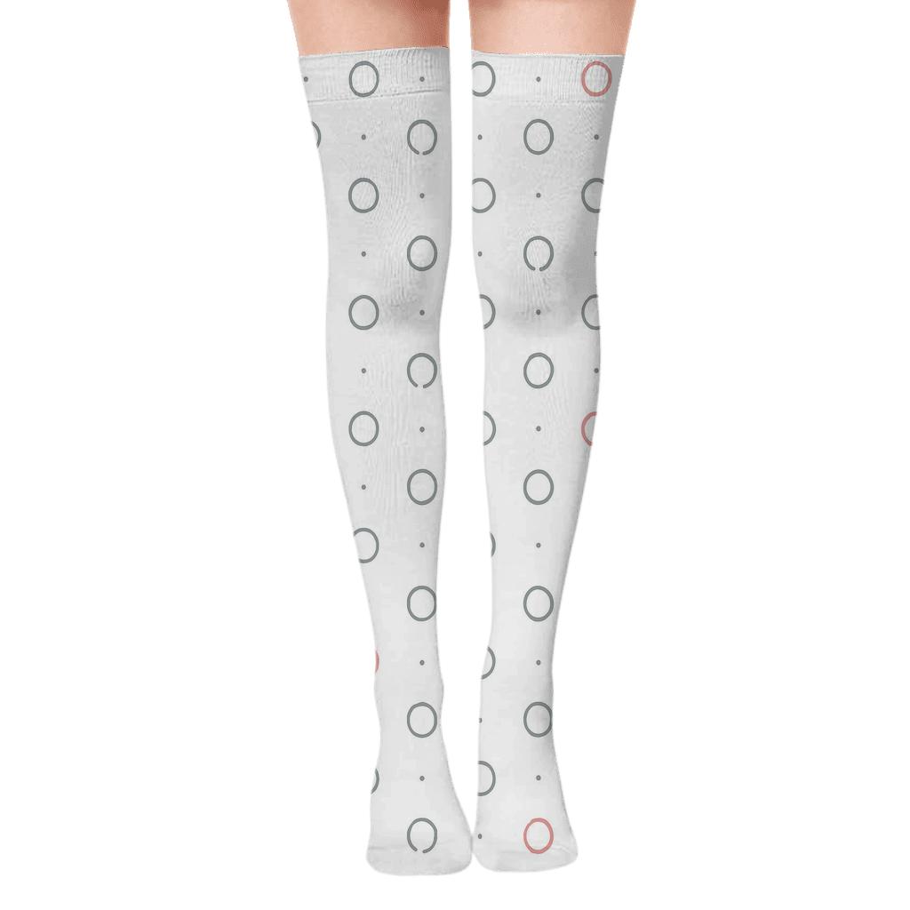 Ringlet Grid Interval unique graphic over-the-knee socks