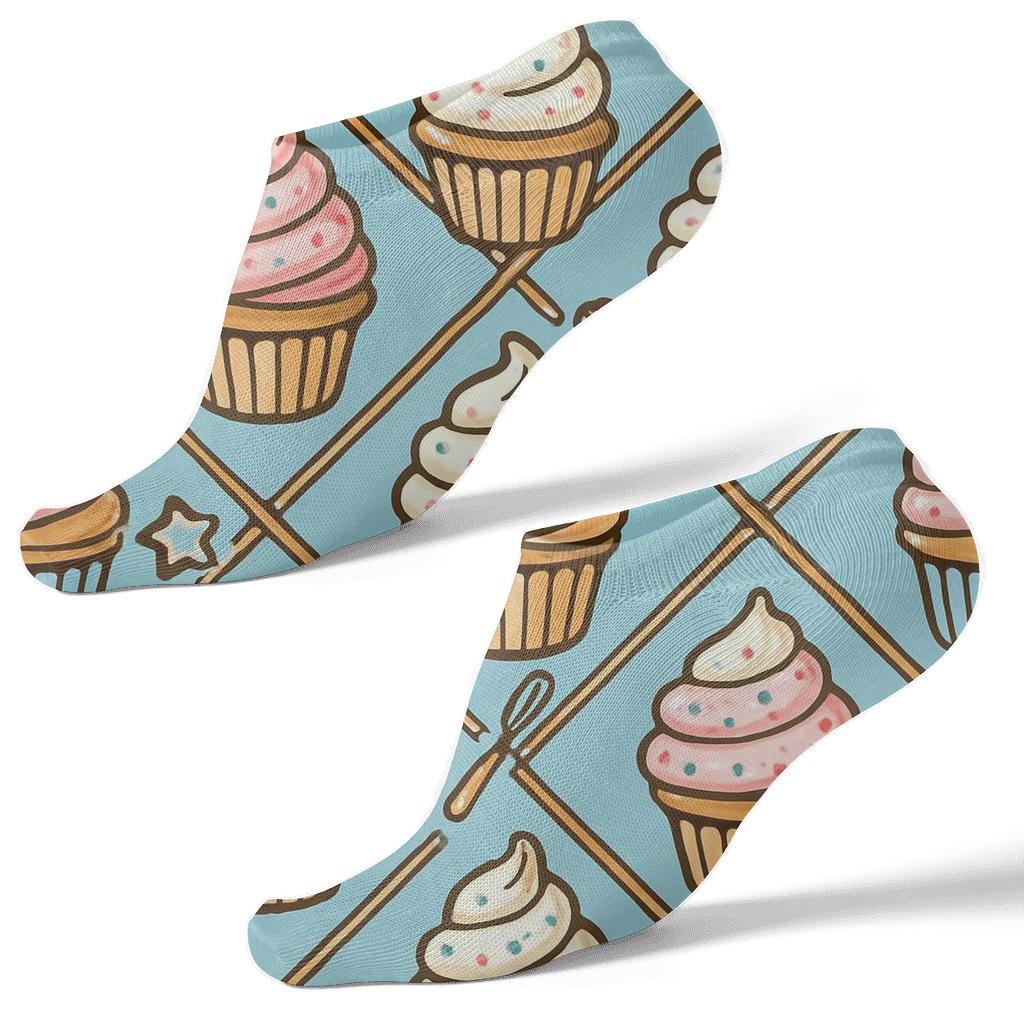 Cupcake Lattice With Baker Charm personalized ankle socks