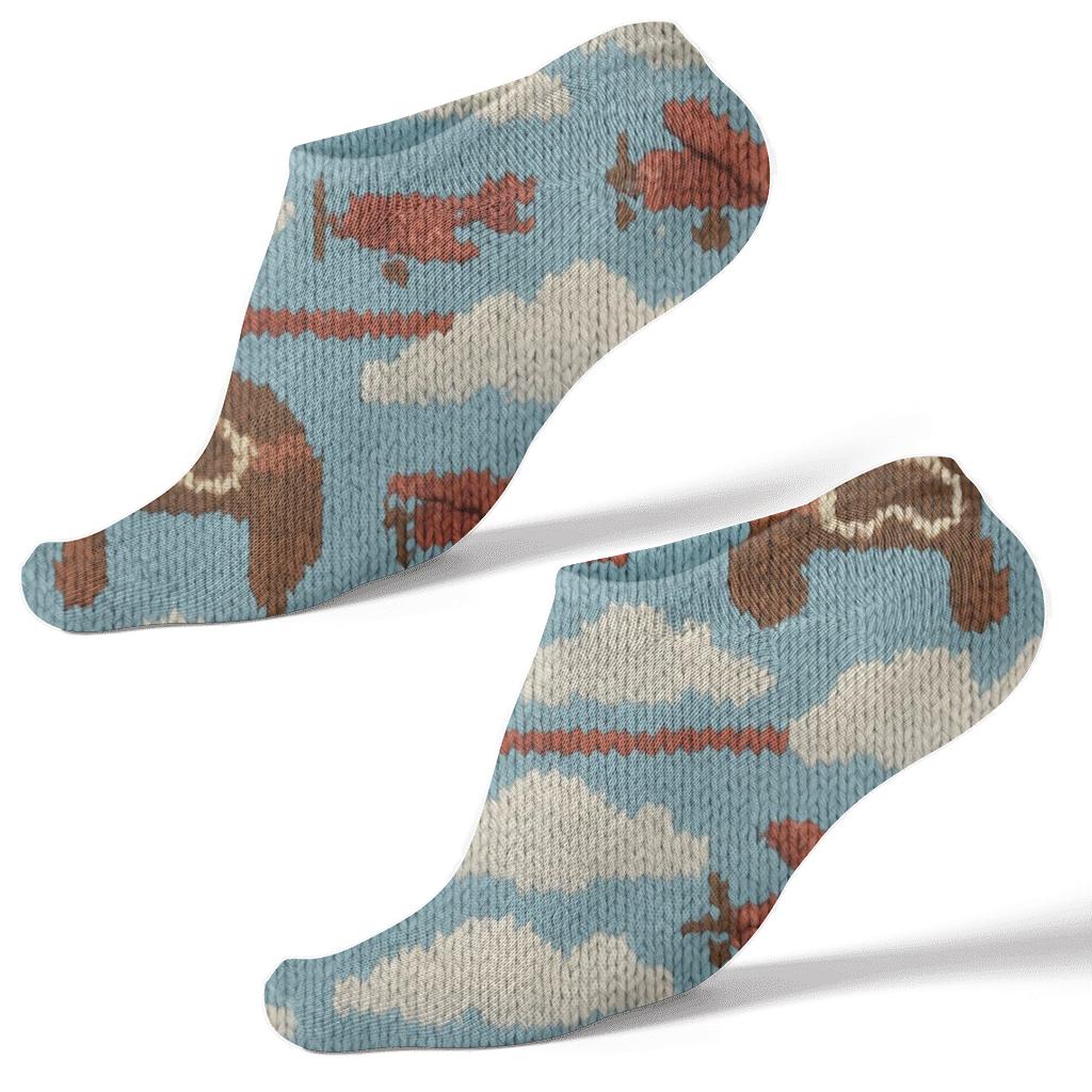 Sky Band Pattern For The Modern Pilot comfortable cotton ankle socks