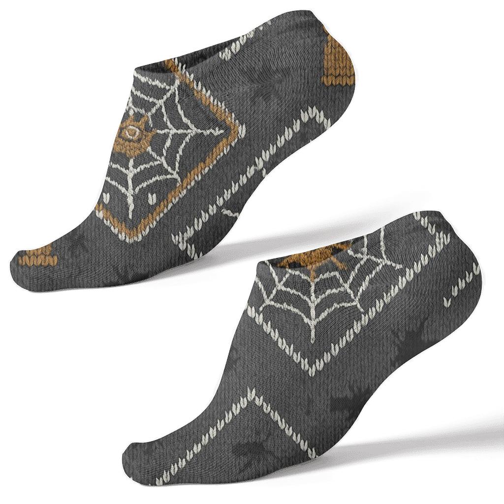 Knitted Spider Web Lattice personalized ankle socks