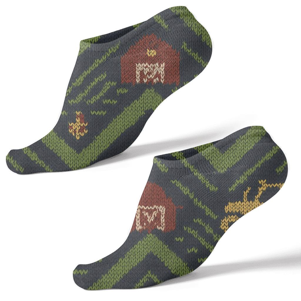 Farmer Tractor Knit Illusion Chevron personalized ankle socks