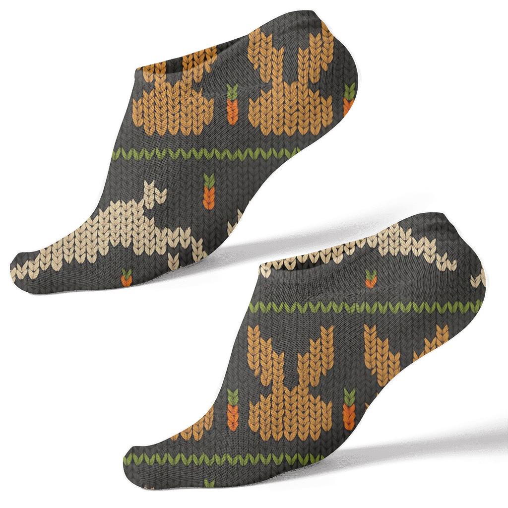 Knitted Rabbit Hop Stripe Bands trendy patterned ankle socks