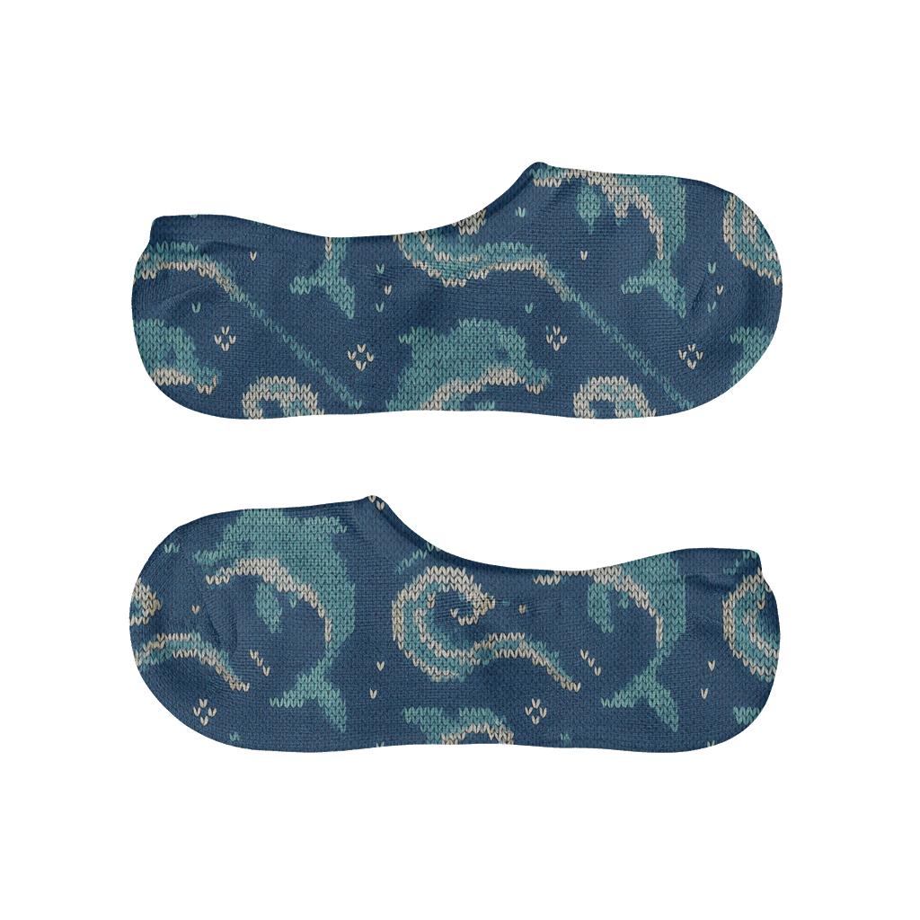 Dolphin Knit Illusion Wave Lattice breathable seamless no-show sockscustom no-show socks