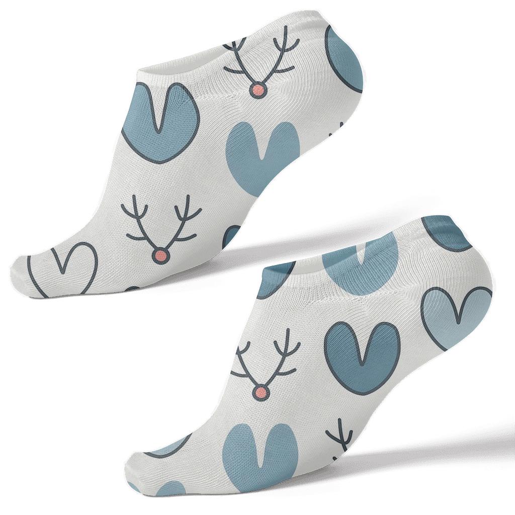 Hoofprint Chevron With Reindeer Tracks personalized ankle socks