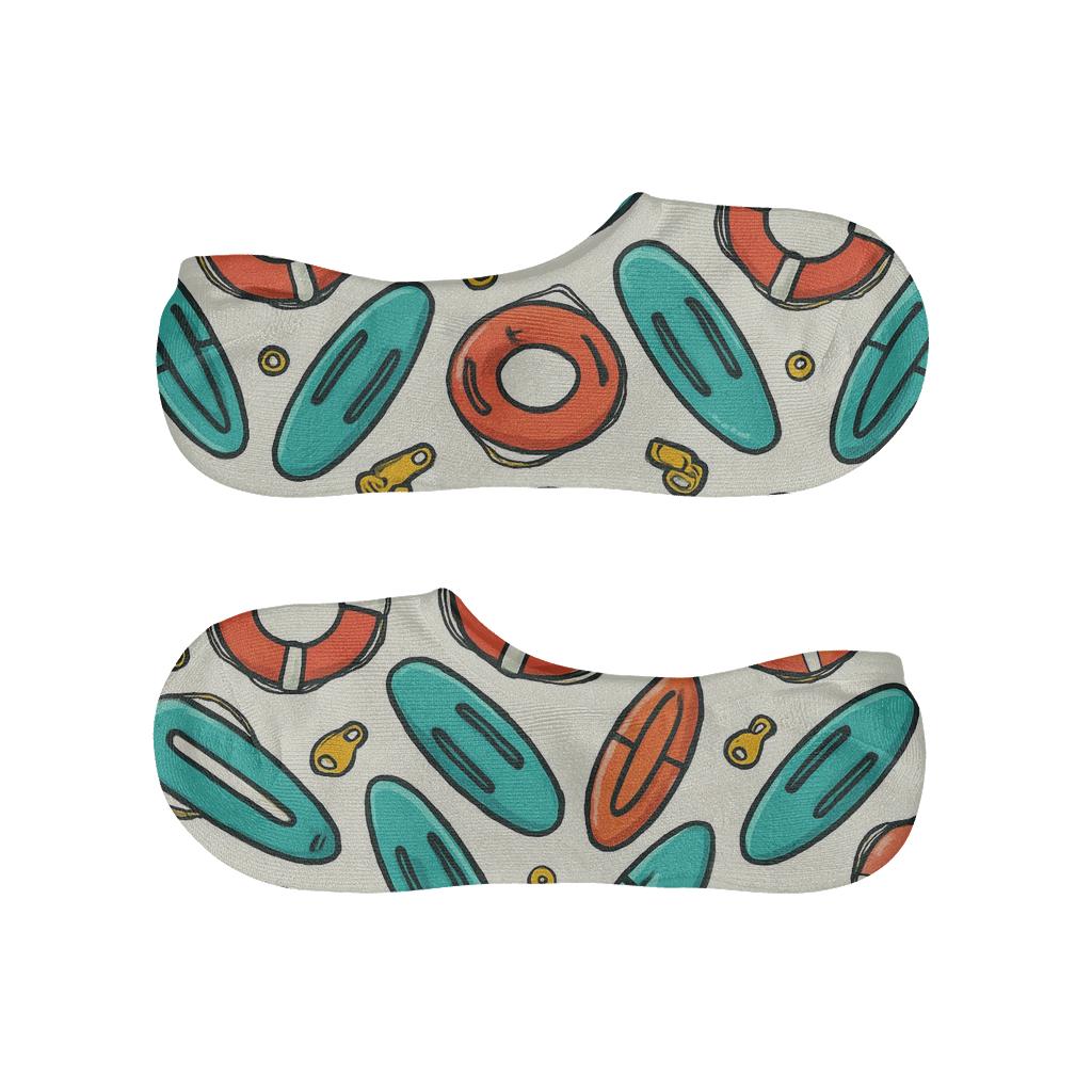 Rescue Ring Lattice In Lifeguard Summer custom no-show socks