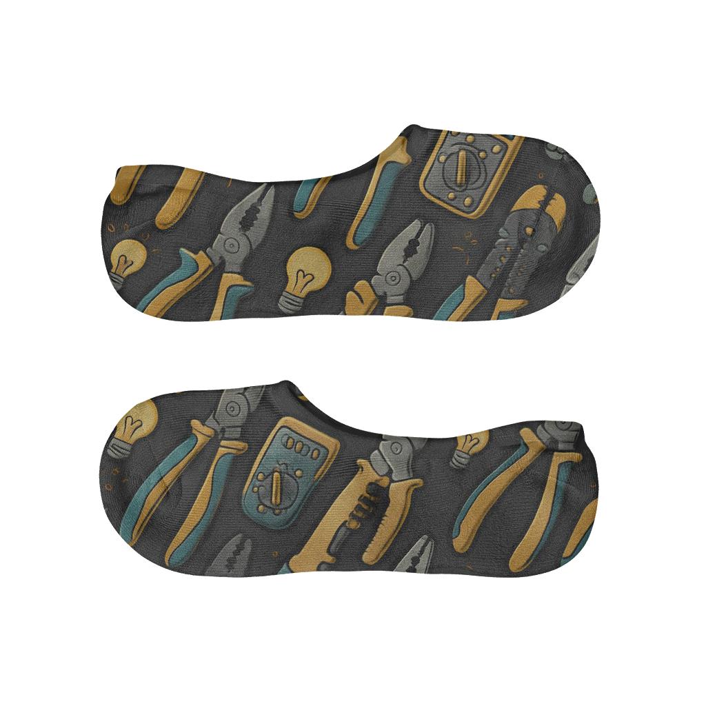 Electrician Tool Lattice In Safety Yellow comfortable invisible socks