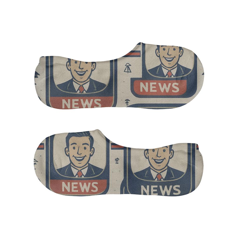 Vintage Broadcast Ticker Wallpaper With News Anchor Charm soft cotton no-show socks