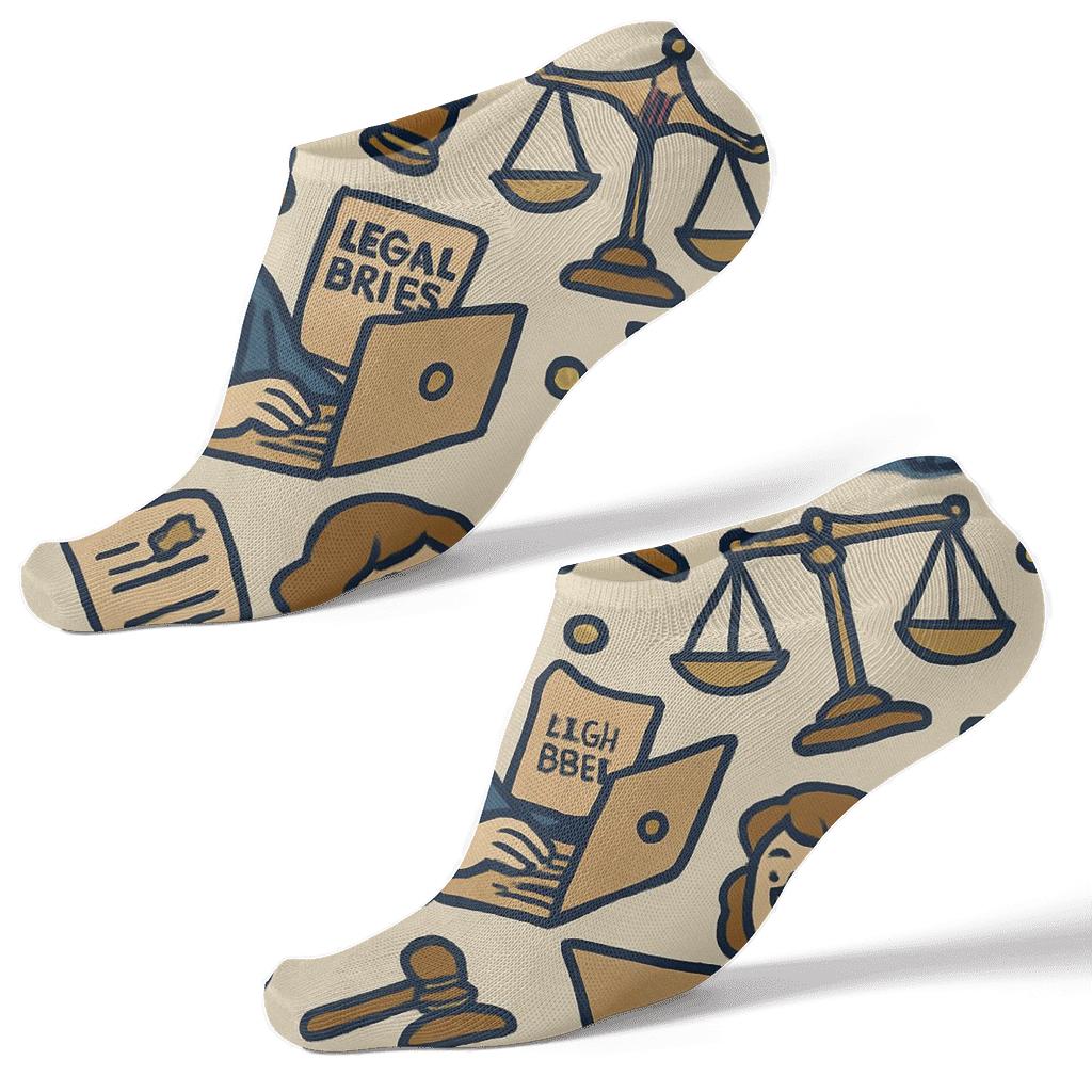 Courtroom Carousel With Paralegal Rhythm designer print ankle socks