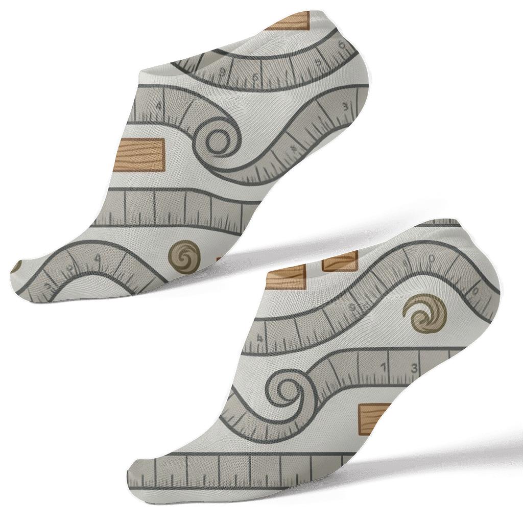 Measuring Tape Rhythm With Carpenter Details personalized ankle socks