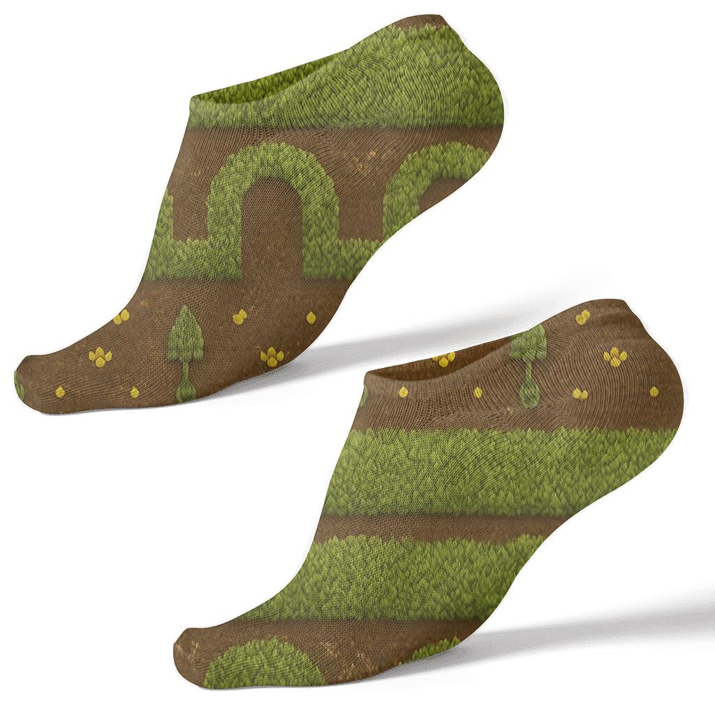 Landscaper Knitted Hedge Band Tapestry designer print ankle socks