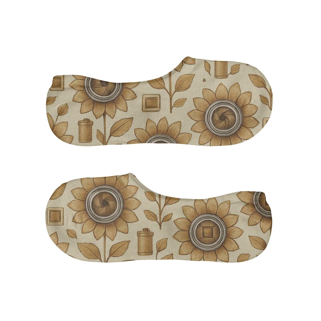 Photographer Shutter Bloom Tessellation designer printed no-show socks