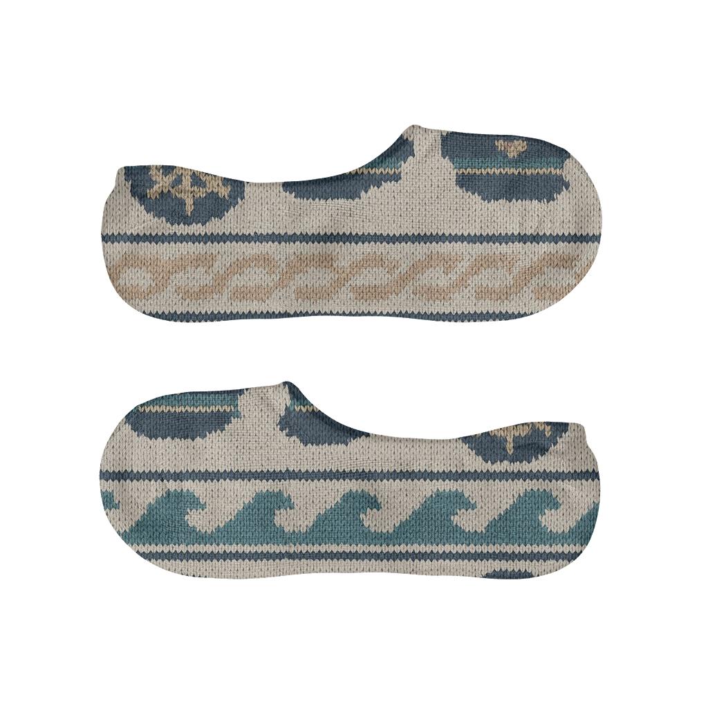 Knit Illusion Ocean Bands, Ship Captain Edition trendy no-show sock styles