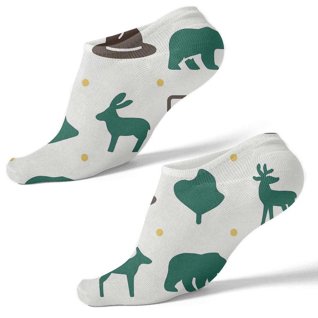 Trail Sign Grid With Park Ranger Accents trendy patterned ankle socks