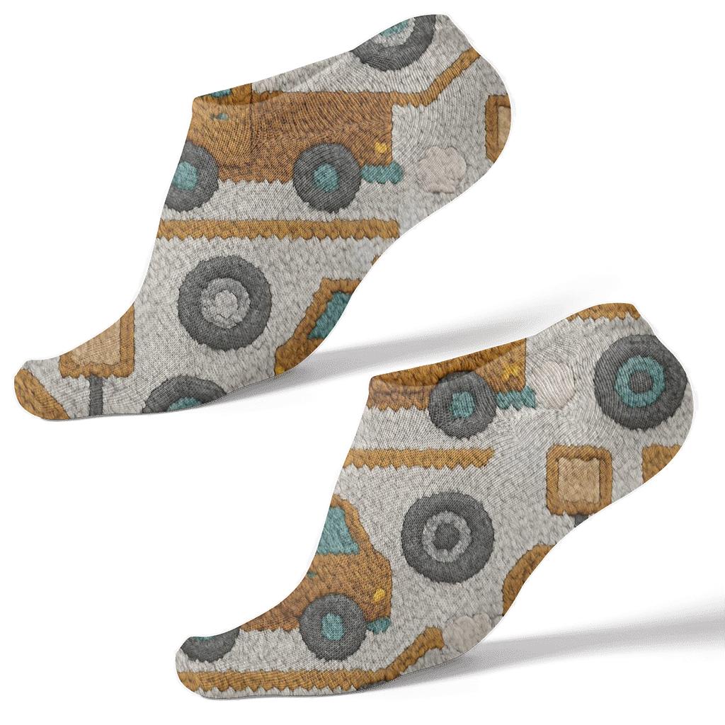 Knitted Road Rhythm Pattern, Truck Driver Edition comfortable cotton ankle socks
