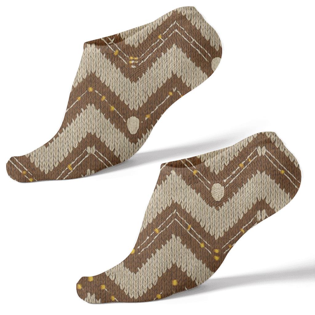 Knitted Illusion Guitar Strum Chevron premium sports ankle socks