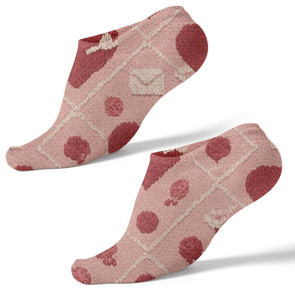 Cupid Cableknit Valentines Heart With Arrow trendy patterned ankle socks