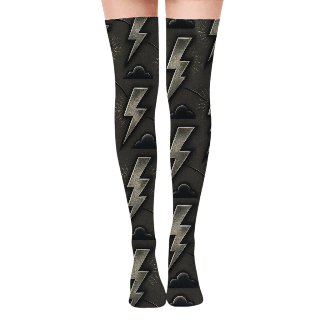 Vintage Voltage Poster Tessellation custom over-the-knee socks