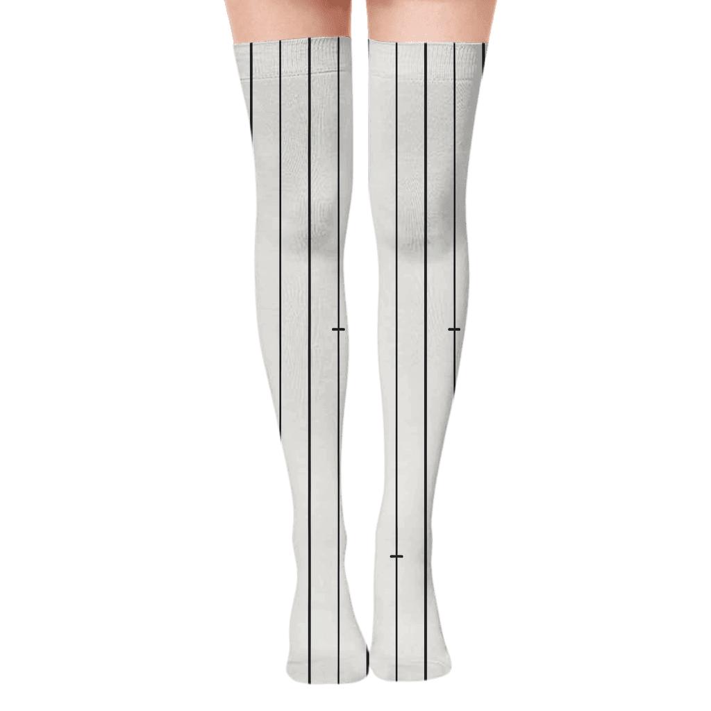 Banded Stripe Pulse Lines premium cozy over-the-knee socks