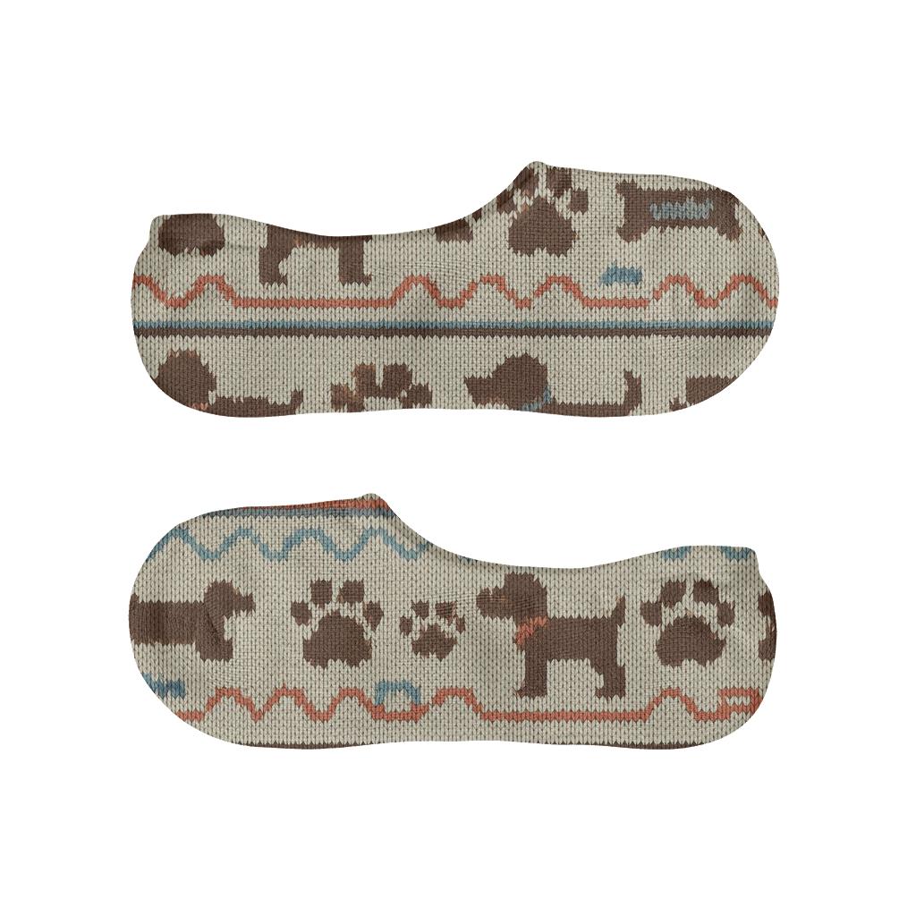 Cozy Knit Dog Sweater Stripework breathable no-show socks