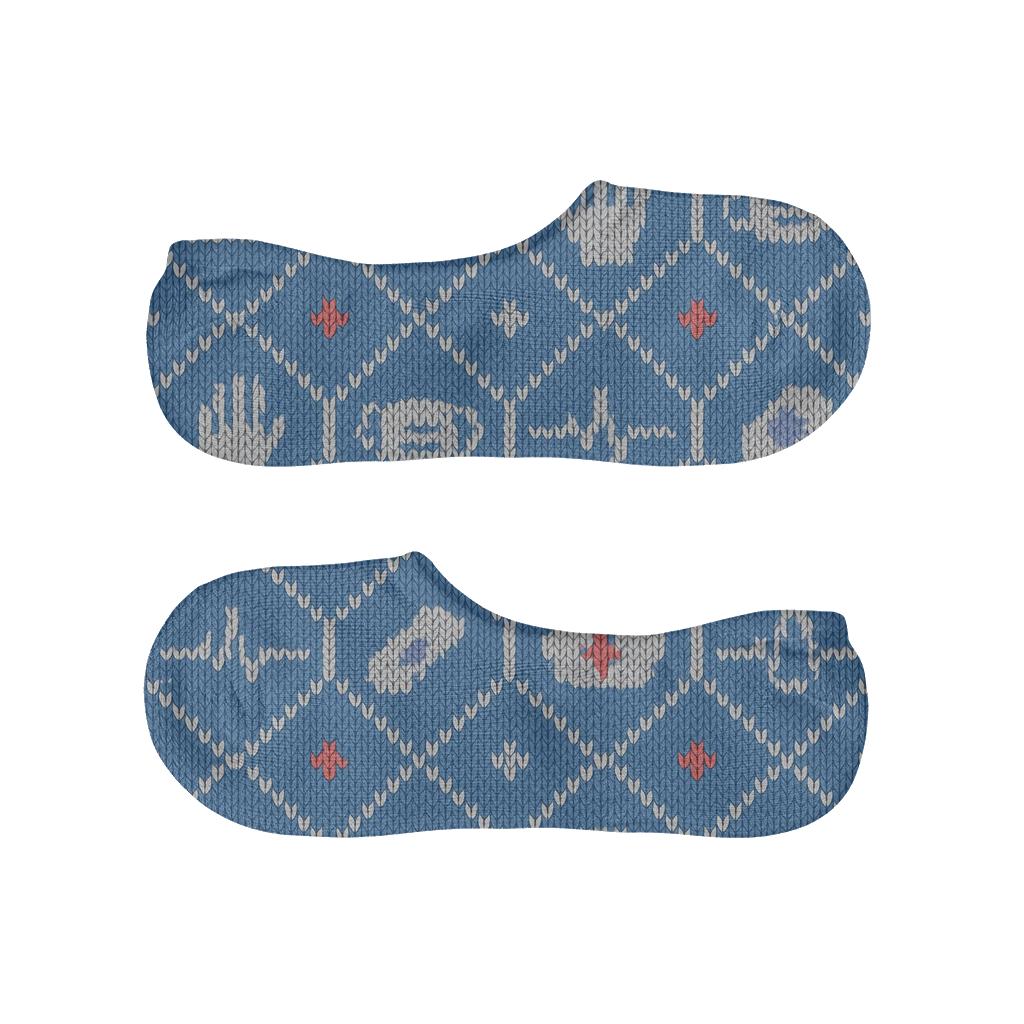 Knit Illusion Lattice Nurse Pattern soft cotton no-show socks
