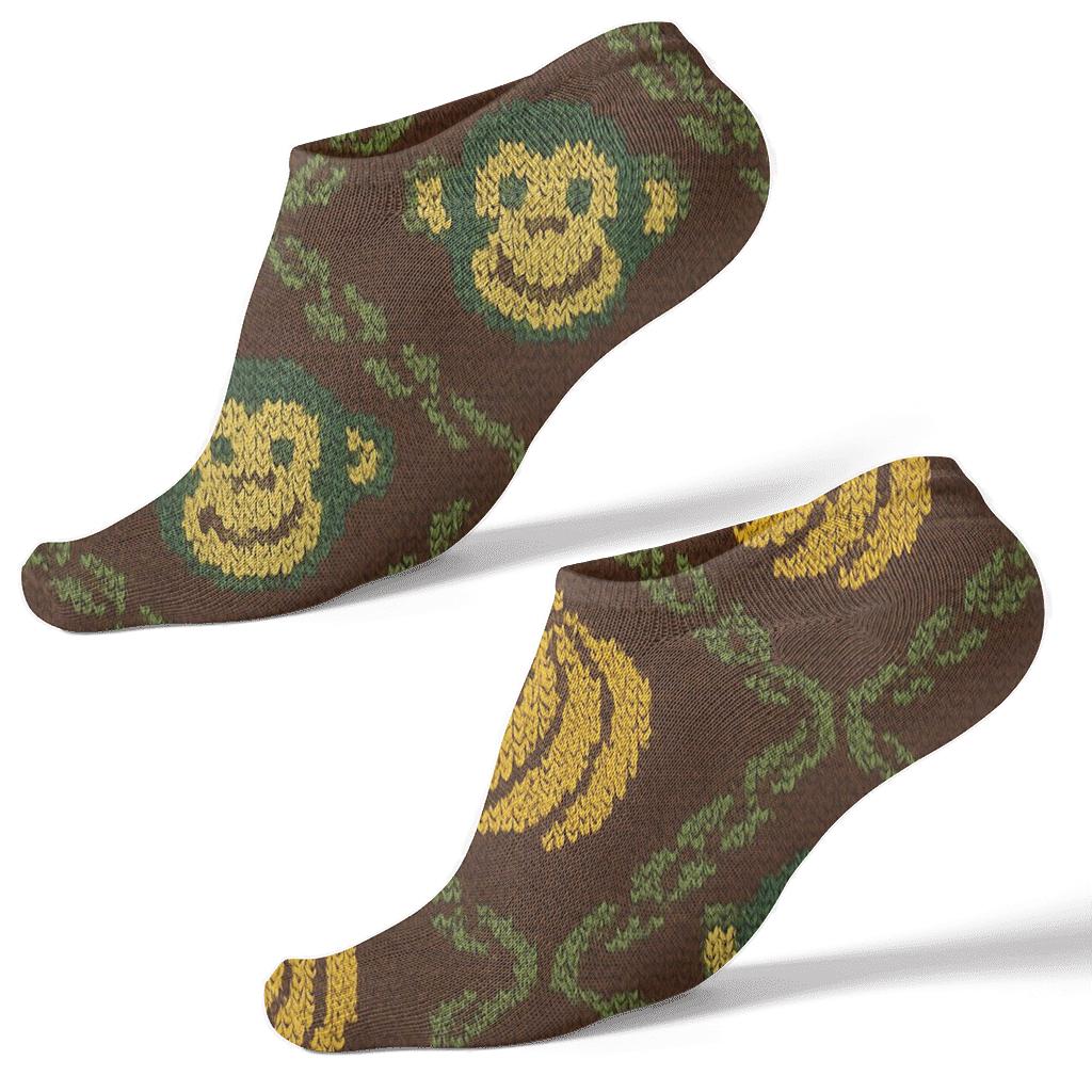 Ape Jungle Jacquard Knit Illusion stylish athletic ankle socks