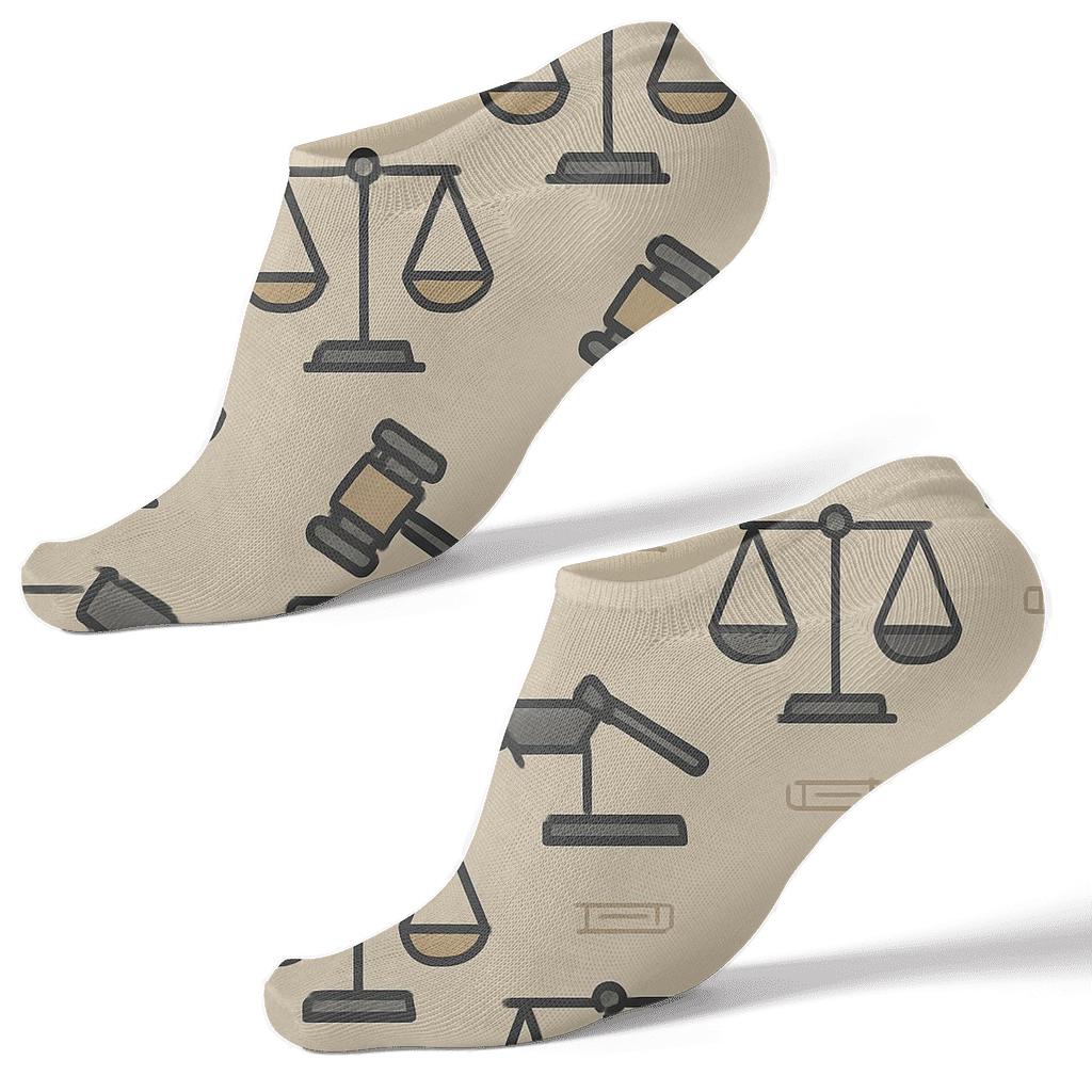 Scales And Gavel Rhythm With Judge Accents trendy patterned ankle socks