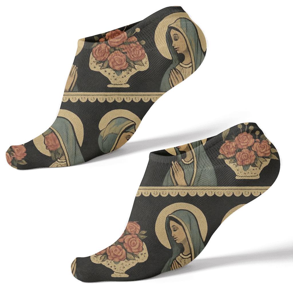 Mary Bonnet Rose Garland Bands personalized ankle socks