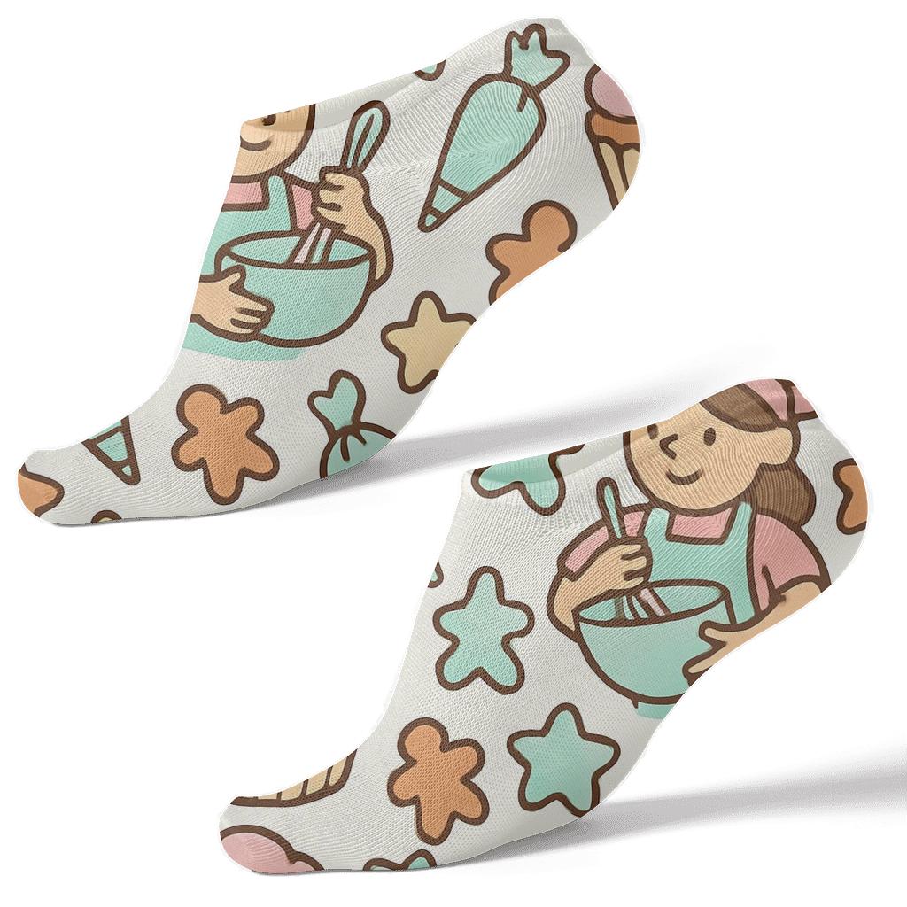 Cupcakes With Baker Apron Parade custom ankle socks