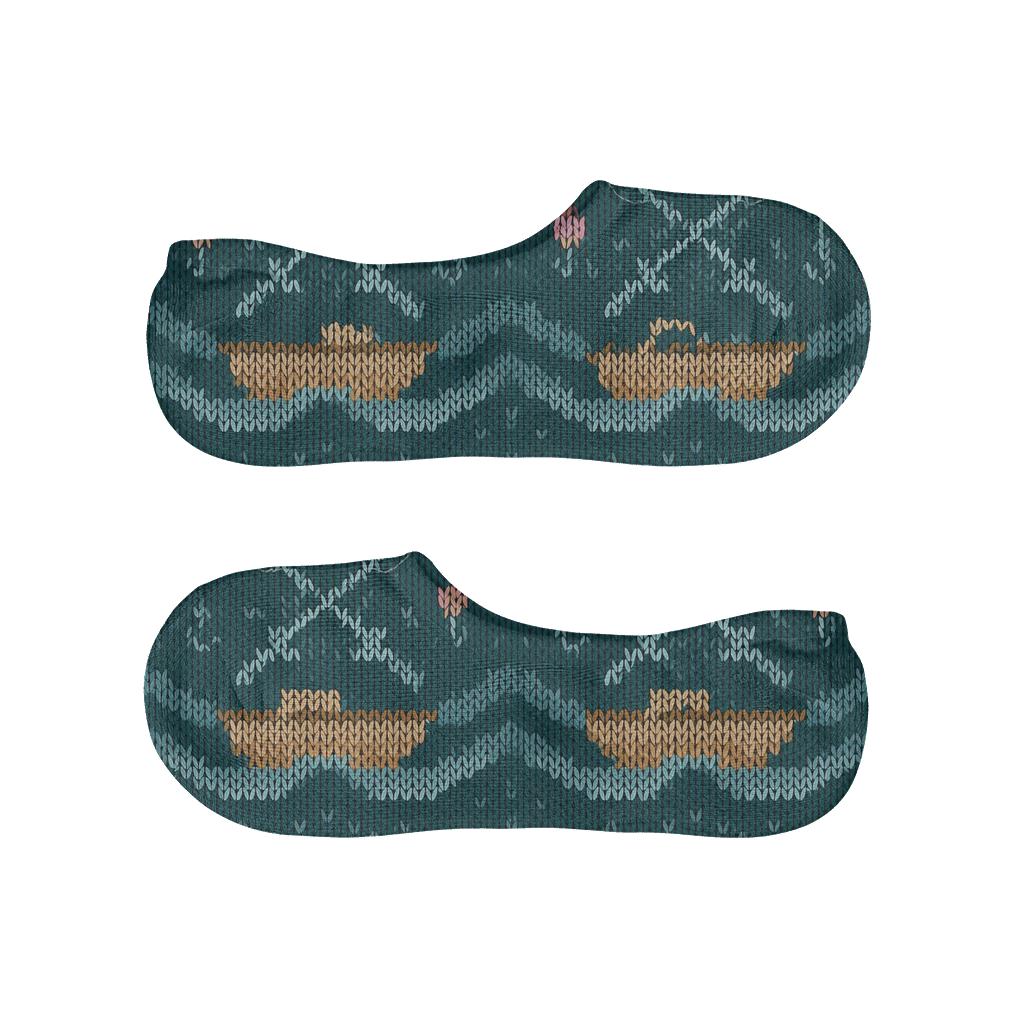 Fisher Knitted Ripple Boats Pattern soft cotton no-show socks
