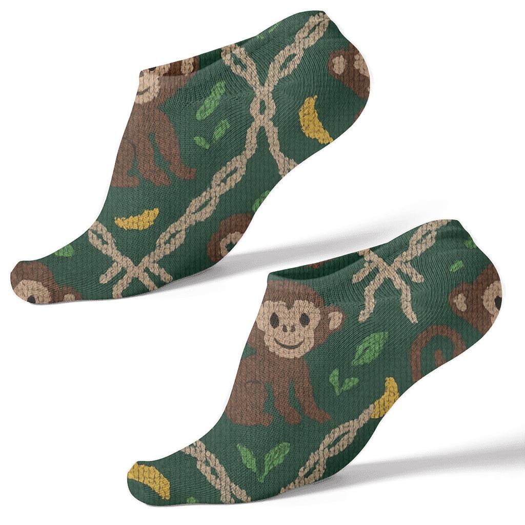 Vine Knit Illusion Monkey Parade custom ankle socks