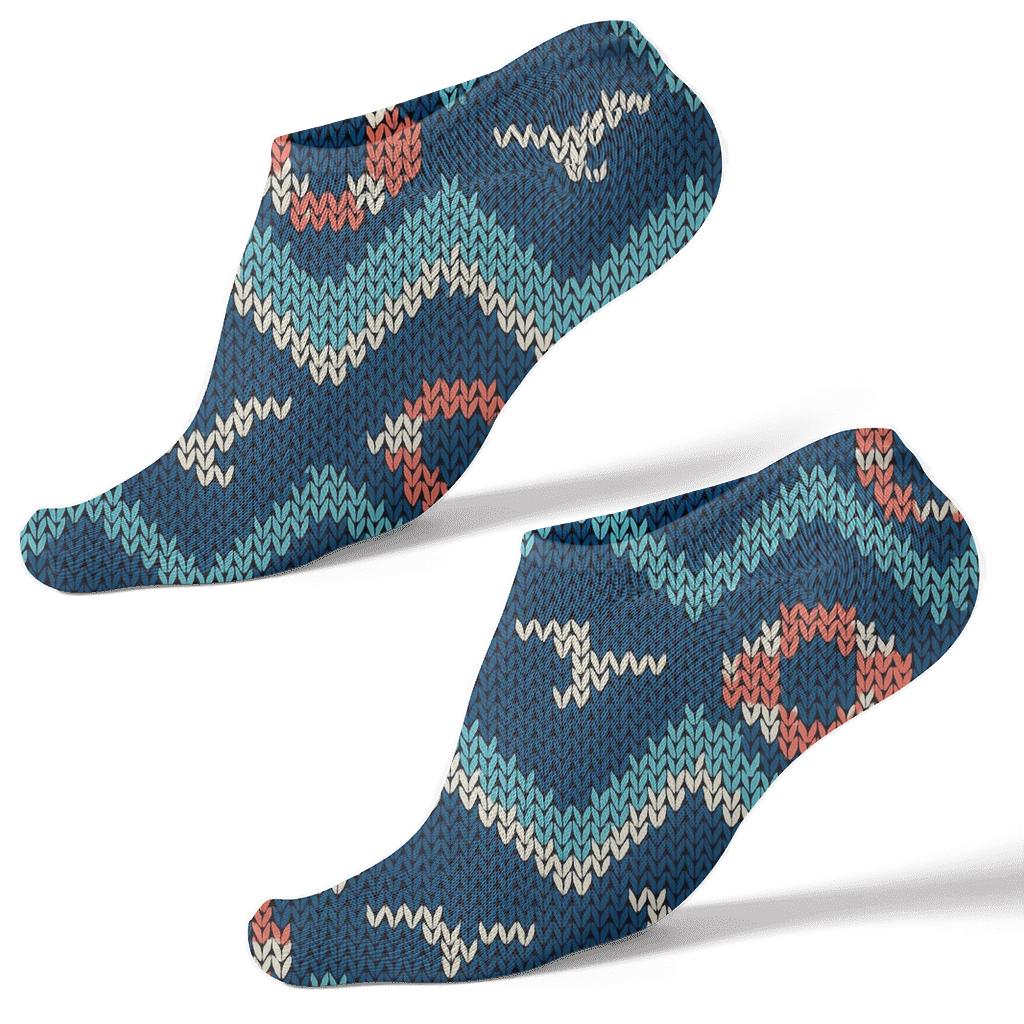 Sailor Knitted Wave Chevron Lattice soft everyday ankle socks