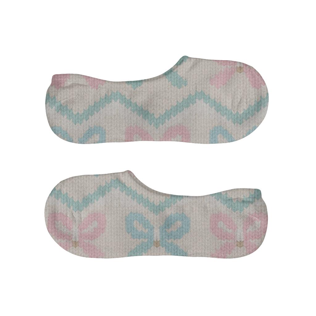Presents Knitted Bow Chevron anti-slip no-show socks
